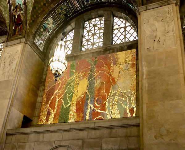 Mural honoring Nebraska's tree planters in the Nebraska State Capitol in Lincoln