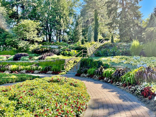Flowering plants growing on different levels at Sunken Gardens Lincoln Nebraska