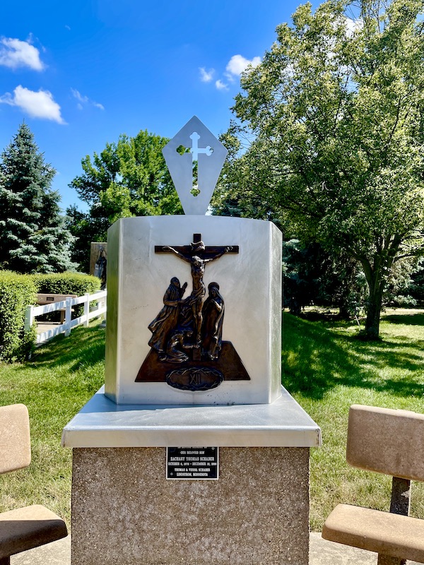 Religious station in zinc and bronze at Trinity Heights Sioux City IA