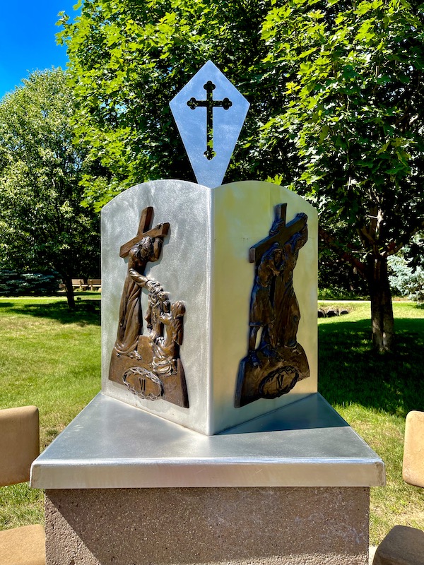 Religious station in zinc and bronze at Trinity Heights Sioux City IA