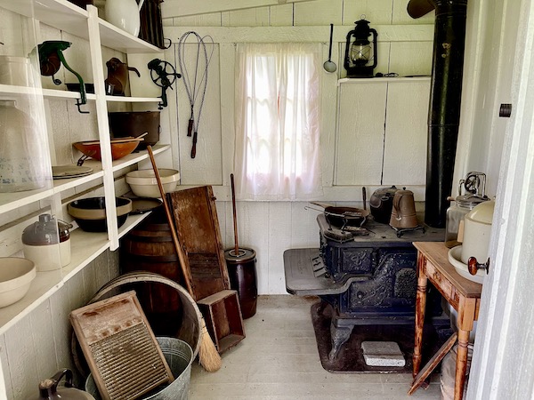 Late 1800s kitchen in the 2 room house where H. Hoover grew up.