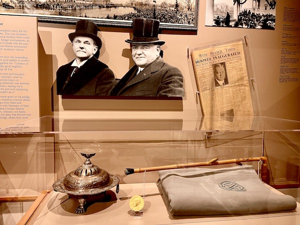 Display of artifacts from Hoover's Inauguration