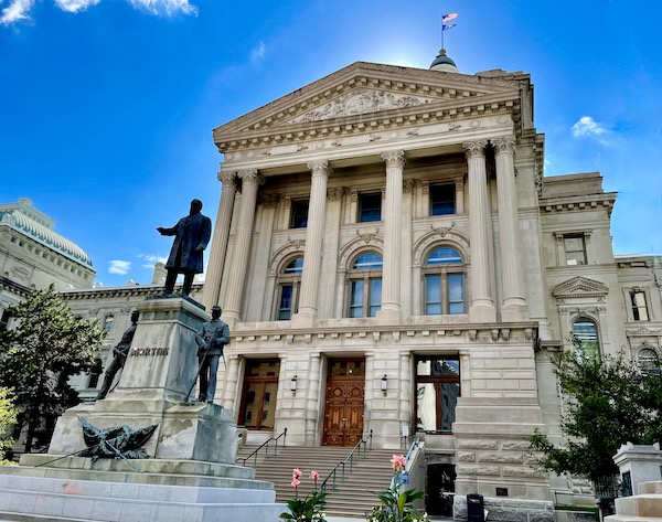 Closer look at the Indiana Capitol building in Indianapolis