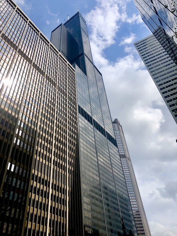 Tall Chicago buildings a sky seen on Our Driving Tour of Chicago IL
