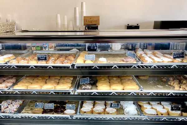 Pastry case filled with donuts at The Donut Bar Fort Wayne IN