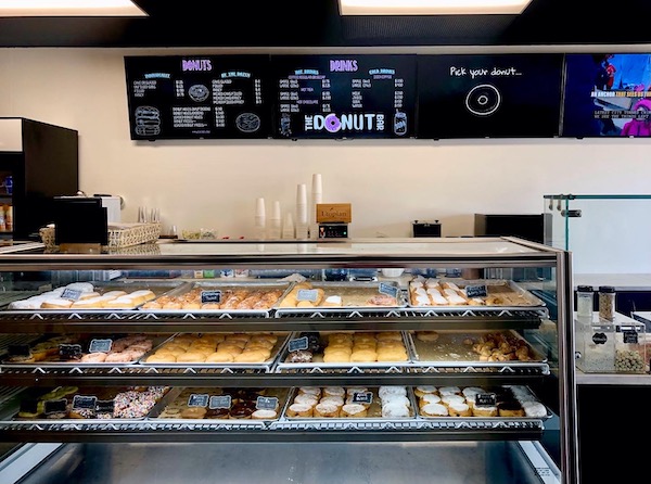 Menu and pastry case at The Donut Bar Fort Wayne IN