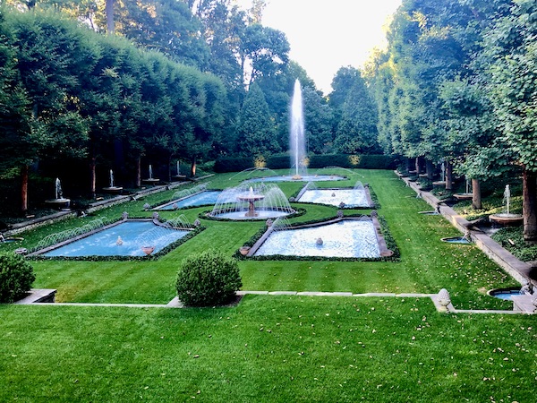 Formal Italian style water gardens at Longwood Gardens Kennett Square PA