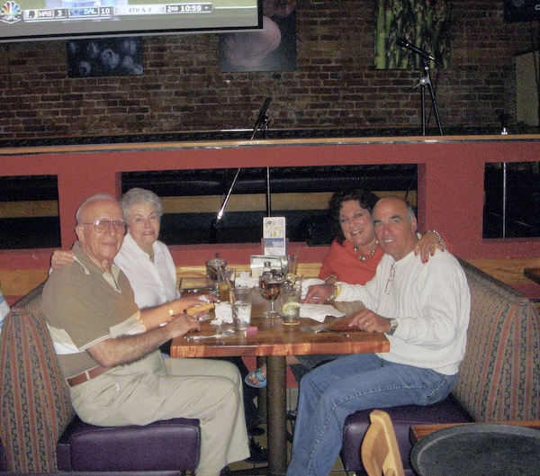 Steve and I with my cousins Harry and Lee at a deli in Pittsburgh PA