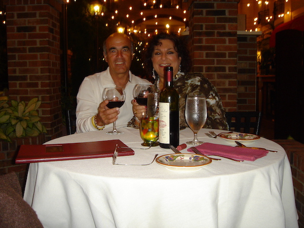 Steve and I enjoying a romantic dinner in Nashville, Celebrating 3 Years as Full Time RVers!