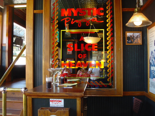 Sign for Mystic Pizza in Connecticut, part of Celebrating 3 Years as Full Time RVers!