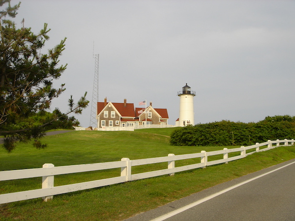 Beautiful lighthouse and keepers home in Woods Hole MA on our first RV trip.