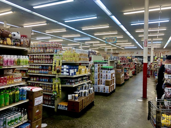 Supermarket aisle inside Hong Kong Food Market