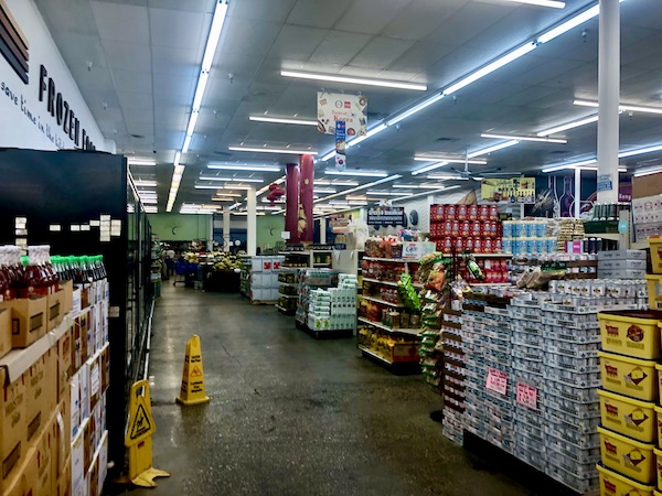 View of the many Asian items in the Hong Kong Food Market