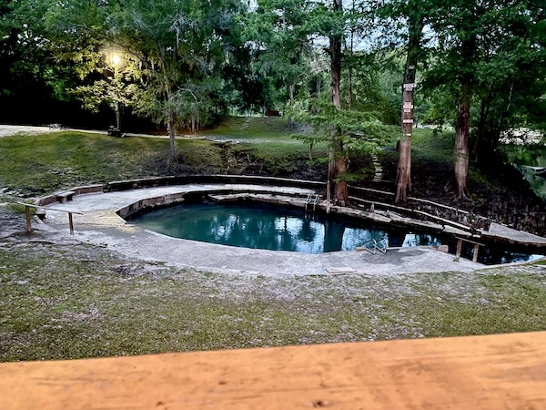 Natural spring surrounded by trees at our second stop from NOLA to Lake Worth Florida