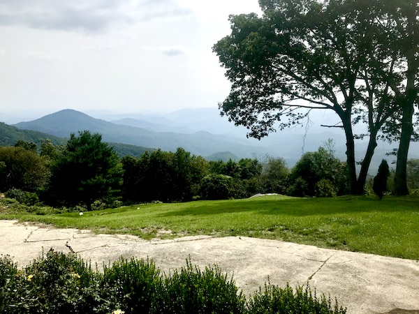 Layers of mountains, grass and trees in Blowing Rock NC