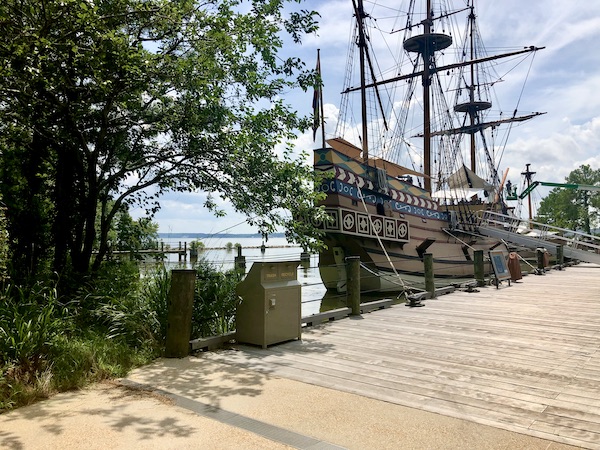 An old tall ship in Jamestown is part of my 3 Years RVing Year 1 Recap