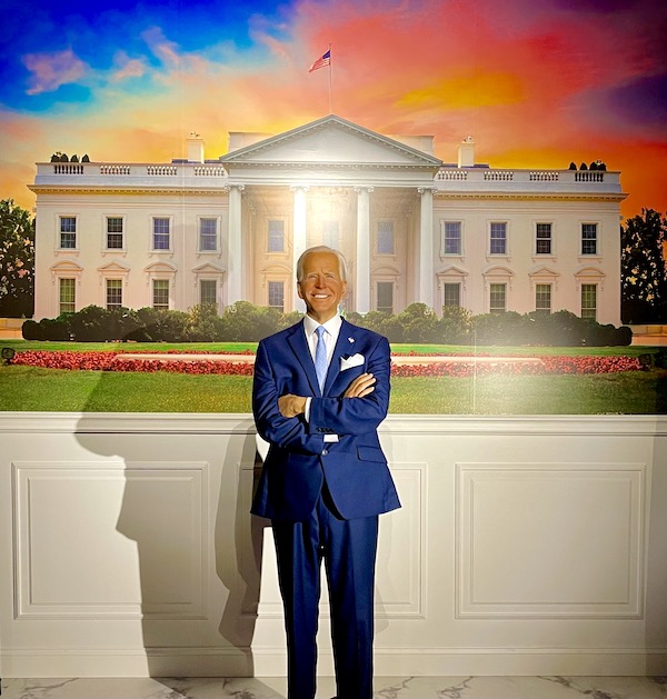 Wax statue of President Biden in South Dakota. Part of my 3 Years RVing Year 3 Recap