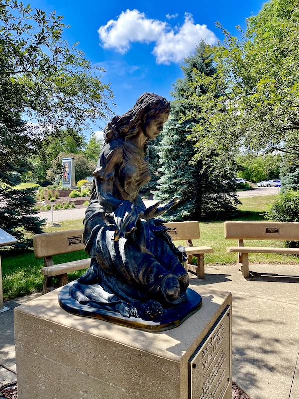 Sculpture of Rachel Weeping set in a park. Part of my 3 Years RVing Year 3 Recap