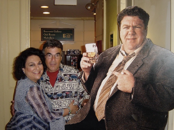 Steve and I next to a cut out of Norm from the TV show Cheers.