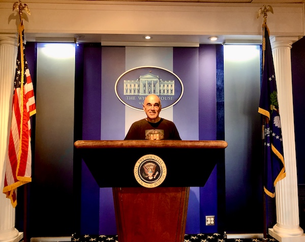 Happy Birthday to the One That I Love as he stands at POTUS'S podium.