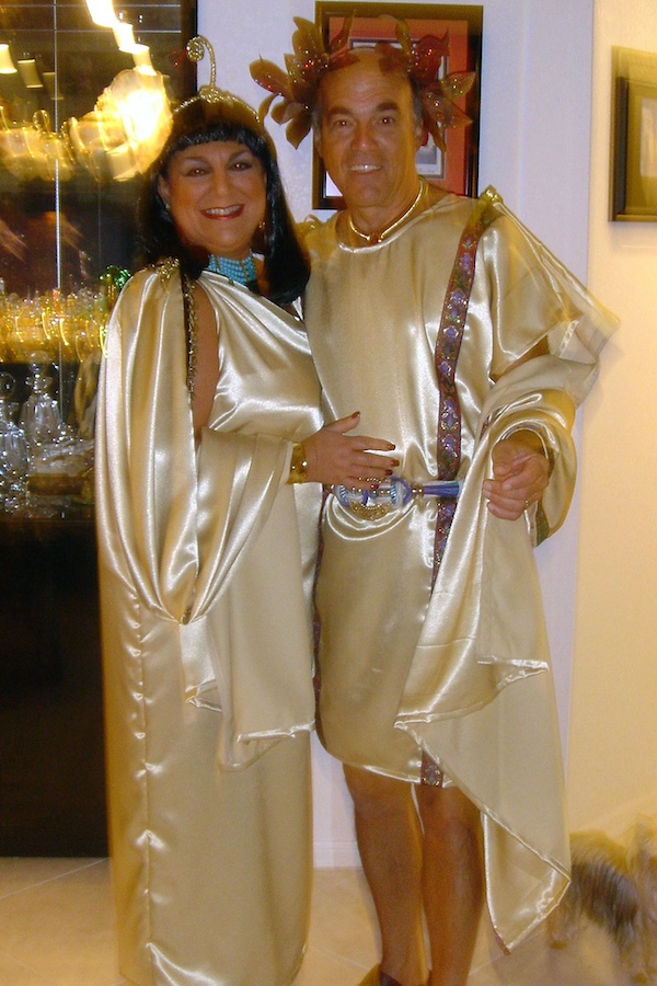 Steve and I dressed in gold togas.