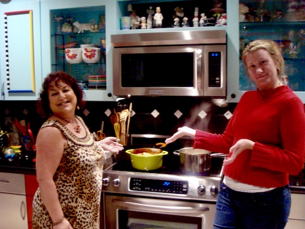 Me and Eve in my home kitchen presenting our finished dish.