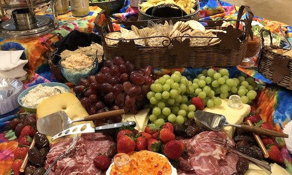 Huge buffet of food for a big party.