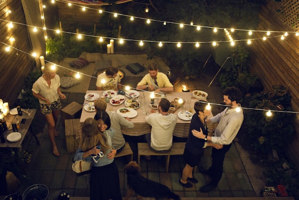 Typical shabbat dinner outside similar to our Shabbat Dinner November 10 2023