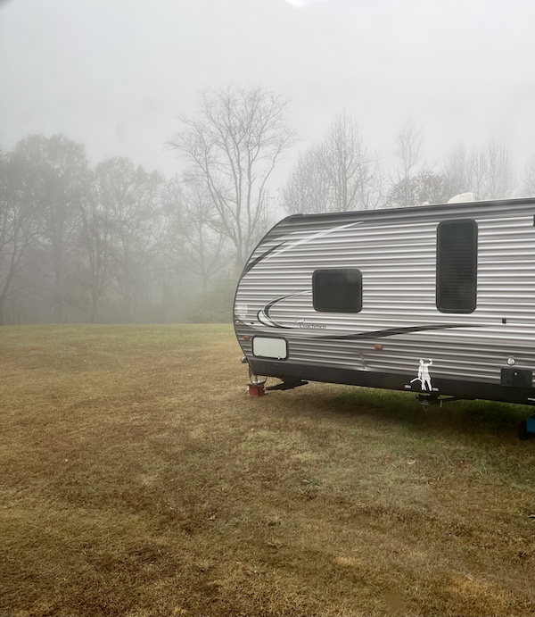 We had intense fog while in SC. Our son's camper was next to ours in their yard.
