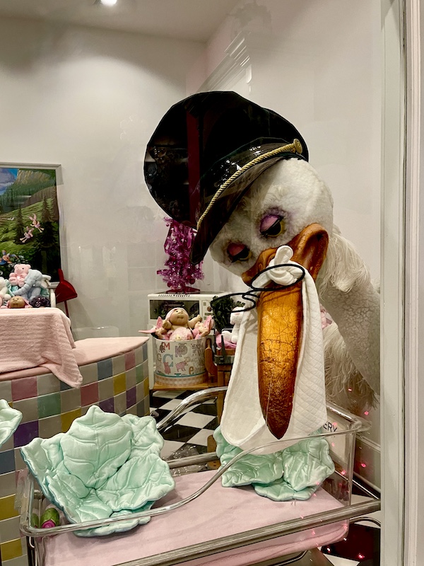 Cabbage Patch Babyland Cleveland GA huge stuffed stork ready to deliver a Cabbage Patch Kid