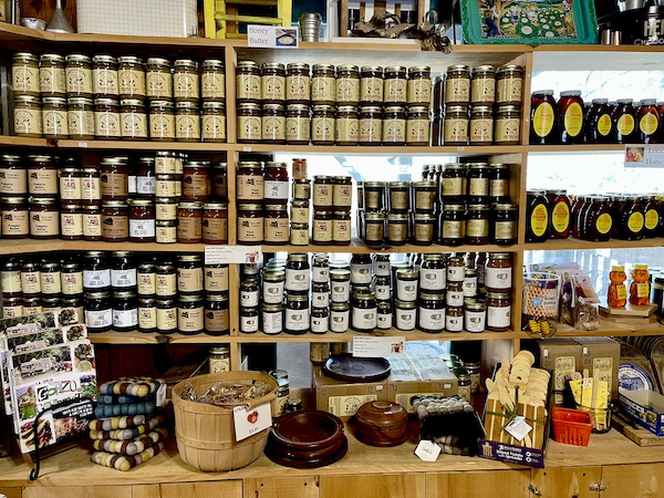 Nora Mill Granary Helen GA display of jars of items for sale