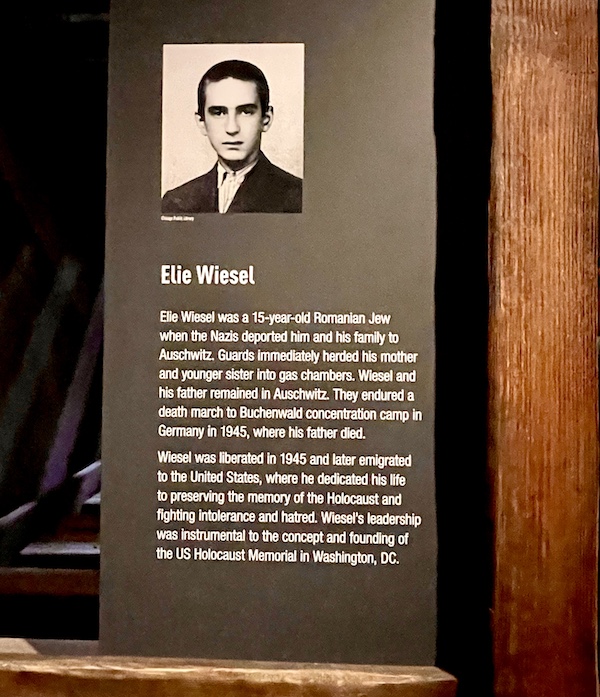 Photo of Nazi hunter Elie Wiesel as a youth at the Torn roof exposed to the sky with WW2 planes seen flying overhead