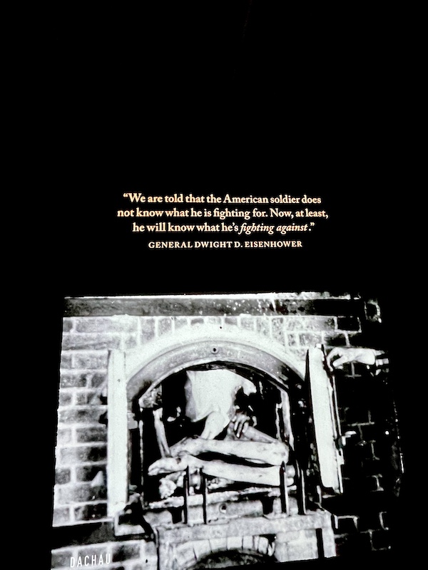 Photo of a crematorium with human bones from a Nazi concentration camp at the Liberation Pavilion at National WW2 Museum