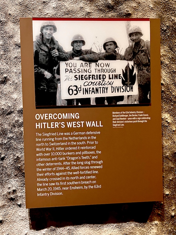 Photo of soldiers at the Siegfried line at the Liberation Pavilion at National WW2 Museum