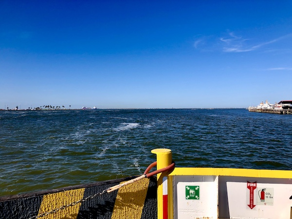 Our free Galveston ferry ride view of Galveston Bay, Port Bolivar and Port Galveston