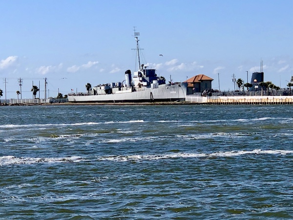 From our Free Galveston Texas Ferry ride we saw many ships crossing the bay.