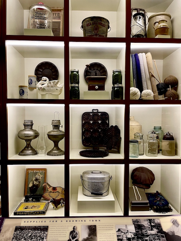 An assortment of antique household items on display at the Petroleum Museum Midland Texas