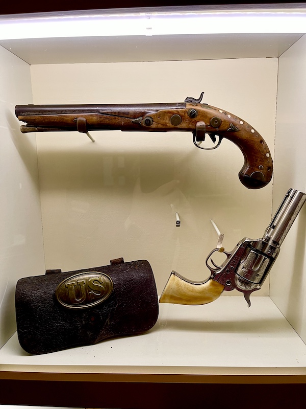 Antique pistol and revolver on display at the Petroleum Museum Midland Texas