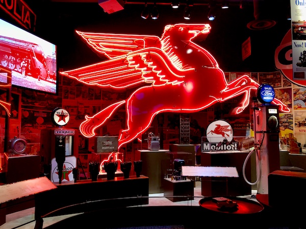 Red neon pegasus on display at the Petroleum Museum Midland Texas