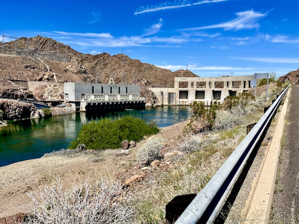 Dam on river in the mountains on our way to Beautiful Lake Havasu Arizona
