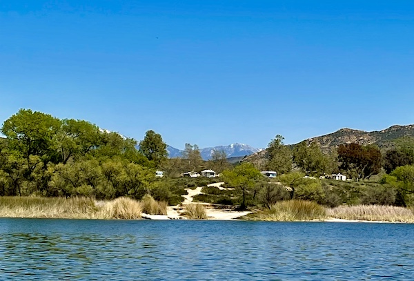 Our RV site is visible from our boat on Lake Skinner Temecula CA