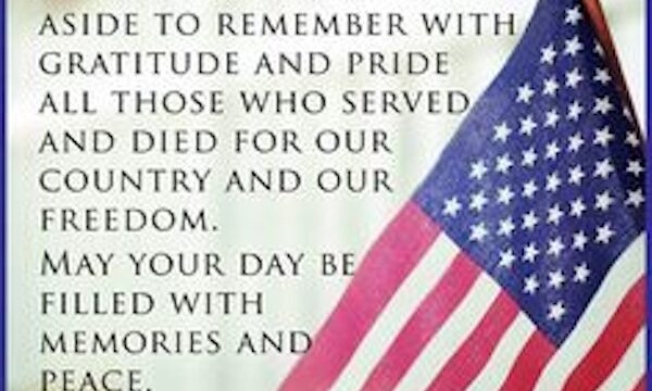 American flag and words about Memorial Day 2024