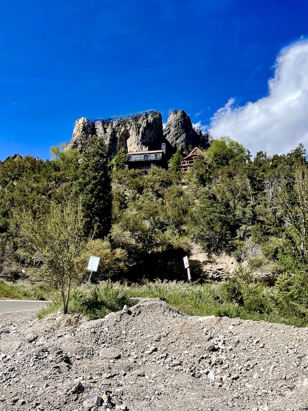 Mountains, trees and two houses on our trip to Scenic Mount Charleston Nevada