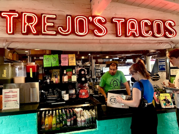 Ordering counter and pantry staples at Trejo's Tacos Hecho en Los Angeles