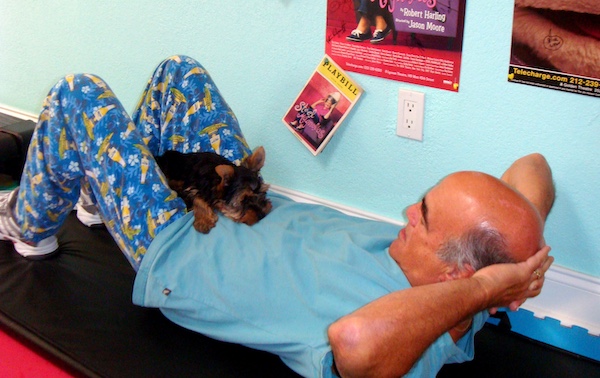 We say Farewell Sweet Prince Hershi and remember him as a puppy, helping Daddy to crunches