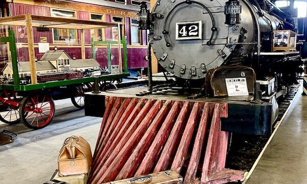 Antique train engine 42 at the Durango and Silverton Narrow Gauge Railroad Museum