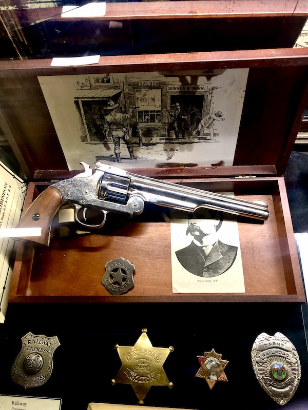 Antique pistol on display that belonged to Wyatt Earp