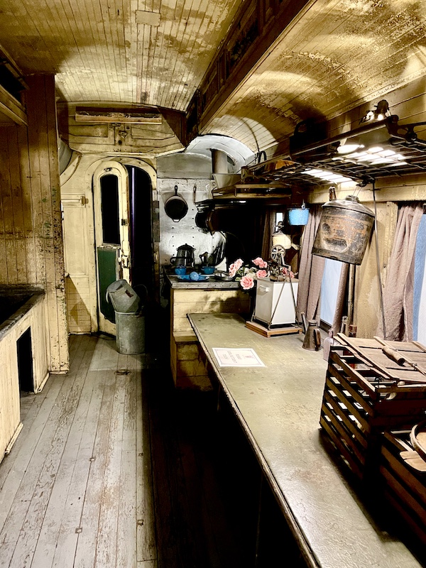 Cooking facility in a train car at the Durango and Silverton Narrow Gauge Railroad Museum