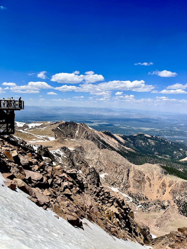View from the summit of Pikes Peak in Colorado