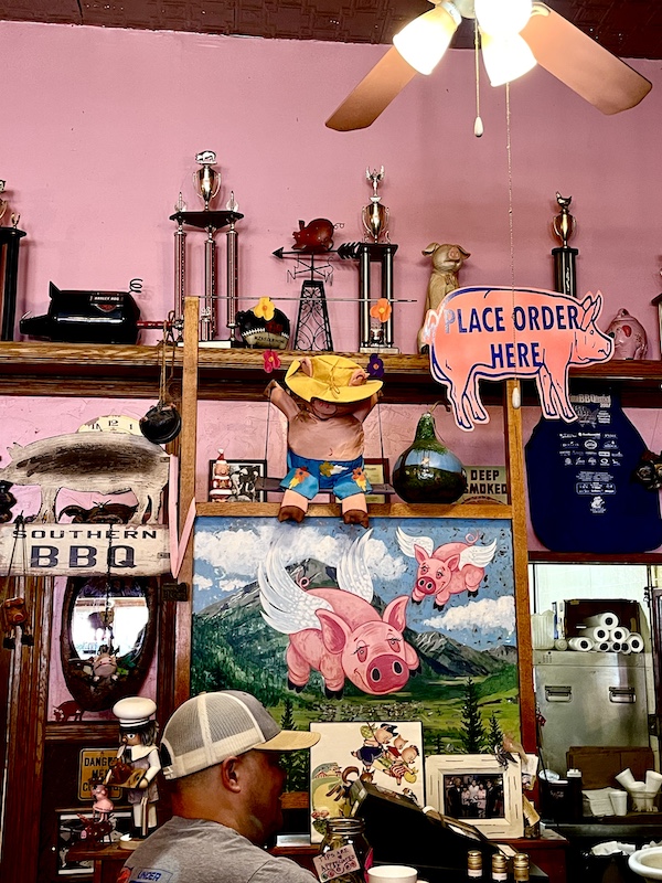 Trophies on display that have been won by Thee Pitts Again BBQ